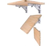 2pcs soportes de estante plegable - Soporte de estante triangular plegable de metal de alta resistencia, bisagra de mesa plegable montada en la par...