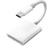 Tipo-C a tarjeta SD Adaptador de lector de cámara Lector de tarjetas SD para dispositivos tipo C, blanco