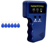 Lector de tarjetas RFID de 125Khz + kit de llaveros Copiadora Escritor Duplicador Programador Tarjeta de identificación Copia EM4305 T5577 Azul