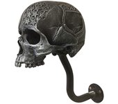 Soporte de pared para casco de calavera de motocicleta, portacascos de calavera / barba extraíble multiusos, soporte de casco de artesanía de resin...