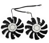 75mm 2pin Gtx1050ti Gpu Cooler Dual Fan para Geforce Gtx 1050ti Gtx-1050-ti-4gt-oc Tarjeta gráfica Cool Negro
