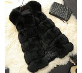 Mujer Faux Fur Chaleco Chaleco Chaleco Body Warmer Sleeveless Jacket Coat_y Negro L