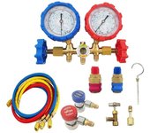 Herramienta de aire acondicionado del conjunto de manómetros del colector de refrigerante para la refrigeración del aire acondicionado R410A R32 R1...
