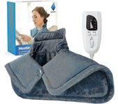 Almohadilla térmica para el cuello y los hombros, almohadilla térmica para el cuello de gran peso de 2 libras eléctrica para el alivio del dolor de...