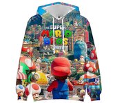 Super Mario Bros Película 3D Sudaderas con capucha con estampado de dibujos animados Sudadera casual con capucha Sudadera Tops Regalo de cumpleaños...