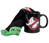 Ghostbusters Juego de tazas y calcetines con el logotipo de los Cazafantasmas Negro 7 UK-11 UK