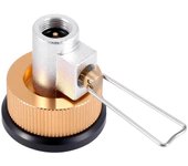 Adaptador de conversión Camping Gas Estufa Adaptador Válvula Recipiente Convertidor de gas Cambio Recarga naranja plateado