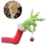 Decoración de la fiesta de Navidad El Grinch robó la corona del árbol de Navidad Mano de felpa