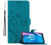 Funda protectora Alcatel 1S 2020 - con estampado floral y ranura para tarjetas AZUL FLORAL