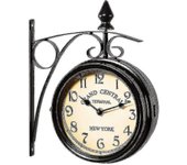 Reloj de pared Hierro forjado Jardín Reloj de la estación Reloj de 2 caras Hecho a mano Grand Central Terminal Nueva York