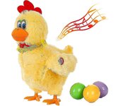 Muñeca de juguete de animales de pollo que pone huevos Pollo de peluche loco eléctrico con música de sonido
