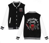 Stranger Things Hellfire Club Varsity Chaqueta de béisbol Casual Letterman Chaquetas Abrigo Mujeres Hombres ~SSZFV S