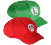 Trixes Pack De 2 Mario Y Luigi Sombreros Rojo y Verde Gorras temáticas de videojuegos rojo/verde