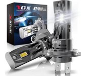 2x Bombilla de faro LED H7 Mini inalámbrico 100W 20000LM 6500K para coche Linterna frontal Auto Lámparas de diodo H7 Turbo Led 12V Automóvil Con FanH7