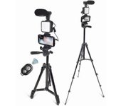 Vlogging Cámara Teléfono Vlog Video Kit # 1 con trípode ajustable en altura