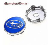 4 piezas de 60 mm Rueda de estilo de coche Cubierta de cubo central de neumático Tapas compatibles con Subaru Sti Wrx Forester Outback Impreza Lega...