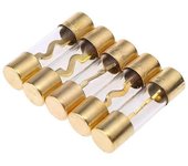 5 piezas de vidrio chapado en oro AGU fusibles paquete de fusibles amplificador de amplificador de audio para automóvil 100A