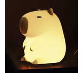 Unbrand Luces nocturnas de capibara para guardería, lámparas de animales 3D recargables USB portátiles, linda lámpara de noche de silicona con cont...