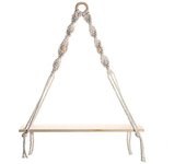Estantería colgante de pared de macramé - Estanterías de pared de madera boho con cuentas de madera, Estantería flotante de granja Rústica Como se ...