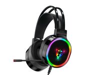 Taishh Auriculares para juegos con micrófono La mayoría de los auriculares sobre la oreja para portátiles con luz LED RGB Micrófono con cancelación...
