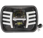 Faro delantero LED de 5X7 pulgadas Lámpara de luz frontal de haz sellado LED 7X6 con luz baja alta para YJ XJ Negro