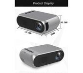 Mini proyector portátil doméstico LED pequeño HD 1080P Proyector pequeño Cine en casa portátil negro EU-Plug