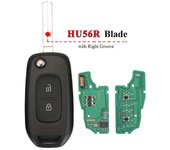 Llave remota de 2 botones 433MHz PCF7961M 4A Chip Flip para Renault Dacia Logan 2 II 2018 2019 2020 FSK Car Key Control HU56R Remote