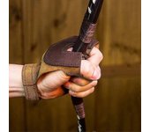 Renacimiento medieval Tiro con arco Vambrace Guantelete de tiro Guante de cuero Protector de dedos Flecha Arco de caza Recurvo Soporte Protector Ne...
