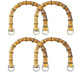 Paquete de 4 asas de bolso de bambú, asas de bolso asas de bolso de bambú asas para bolso cobre/plata