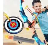 Arco Y Flechas De Los Niños Set Con 3 Flechas De Ventosa, Objetivos Dorlach, Juguetes De Interior Y Exterior Para Niños Niños Niñas KJFQ Azul