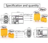 Conector Xt90 de 5 pares con conector Xt90 de funda conector macho y conector hembra