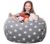 Funda de sillón puff de almacenamiento de animales de peluche para niños color de rosa 24 inch
