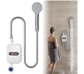 Calentador de agua eléctrico instantáneo sin tanque 3kw, calentador de agua instantáneo con cabezal de ducha y tubos, mini calentador de agua para ...