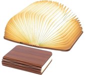 Tsim Lámpara de libro LED plegable de madera, lámpara de mesa LED de nogal, luz nocturna USB, lámpara de libro recargable, luz ambiental, lámpara d...