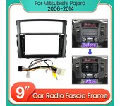 JIULUNET Para Mitsubishi Pajero 4 V80 V90 2006 - 2014 Cable de alimentación del marco del panel del tablero de instrumentos de la radio del coche