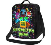 Geometry Dash Lunch Bag Lonchera Bolsa de almuerzo ligera y duradera Bolsa de lonchera portátil reutilizable para el trabajo, el deporte, el picnic...