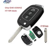Llave remota plegable de 3 botones 433mhz Chip de transpondedor Id46 Hy15r Blade para Hyundai New Ix35 Ix25 Ix45 Elantra Santa 2013-2017