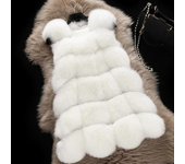 Mujer Faux Fur Chaleco Chaleco Chaleco Body Warmer Sleeveless Jacket Coat Blanco 2XL