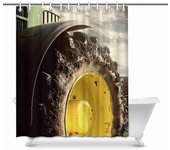 Cool Agricultura Agricultura Tractor Ruedas Decoración del hogar Poliéster impermeable Baño Ducha Cortina Bañera 150x180 cm