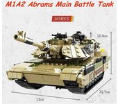 Toys M1A2 Abrams Bloques de construcción del tanque de batalla principal WW2 Ladrillos militares Armas del soldado del ejército Juguetes para niños...