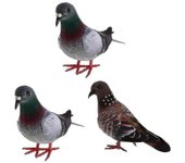 3 piezas de palomas, plumas realistas, artesanía artificial, animales, decoración de fiesta en el jardín