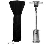 Cubierta de calentador de patio de pie impermeable de alta resistencia 210d, cubiertas de calentador para exteriores con pirámide de cremallera, negro