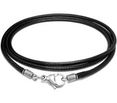 Morakot Collar de cuero con broche, collar de cuerda trenzada de 16 pulgadas y 24 pulgadas para hombres y mujeres 316L cierre de acero inoxidable, ...