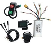 Controlador de scooter eléctrico de 36 V 250 W + pantalla LCD + kit de freno + interruptor Juego de bicicleta e-scooter de fibra de carbono C Silve...