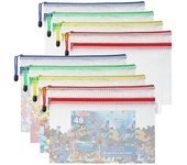 10 bolsas de malla con cremallera de doble capa, bolsas de almacenamiento de juguetes compatibles con bloques de construcción de rompecabezas A4 Zip