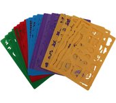 20 piezas de plantillas de dibujo de bricolaje de Navidad para niños juego de tablero hueco para niños plantilla de pintura plástica Multicolor