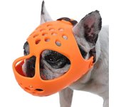 Bozal para perros de hocico corto, bozal de bulldog transpirable de silicona suave para morder, masticar, lamer, ideal para perros de cara plana-dw...