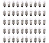 50pcs Práctico 3.8V E10 Bombilla Pequeña Redonda Laboratorio Físico Material DIY 2.30X1.00X1.00CM