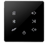 Amplificador Bluetooth en la pared Tarjeta SD USB Panel de música Fondo Estéreo Hotel Restaurante (negro)