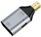 Adaptador USB C Tipo-C Hembra a Adaptador DP MiniDP Macho Compatible HD Video 4K@60Hz (MINI DP-Compati GrayBlack